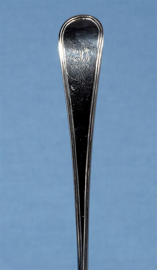 A George III silver Old English thread pattern basting spoon, Length 12”/308mm Weight 3.8oz/109grms